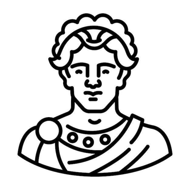 a line style icon of hadrian portrait