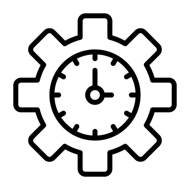A linear design icon of time management
