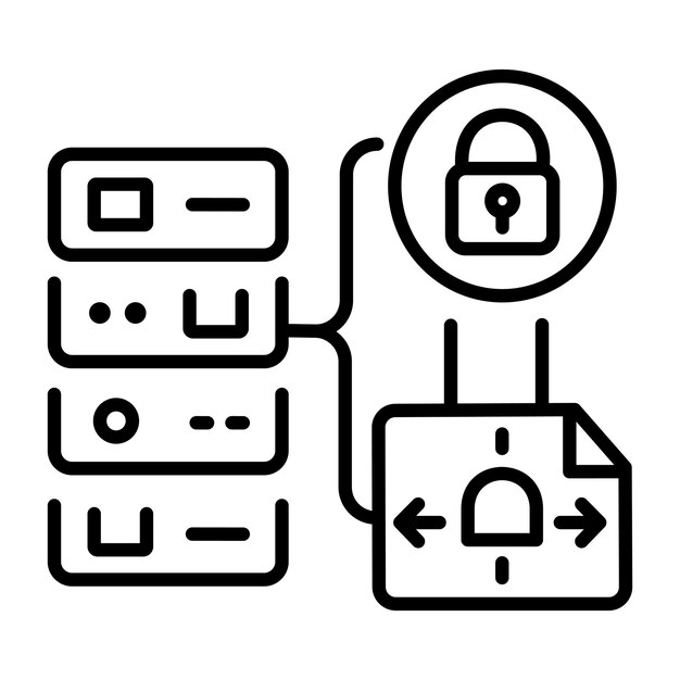 A linear icon of data backup encryption