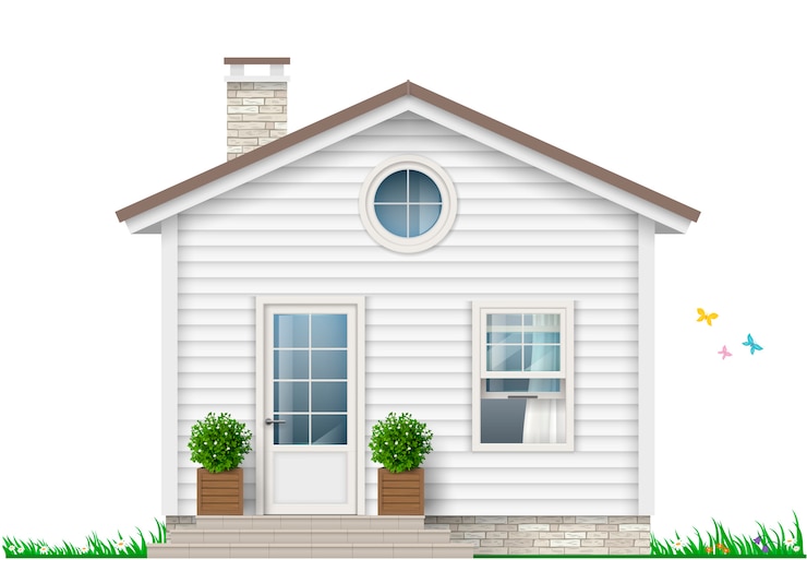 Vector a little white house