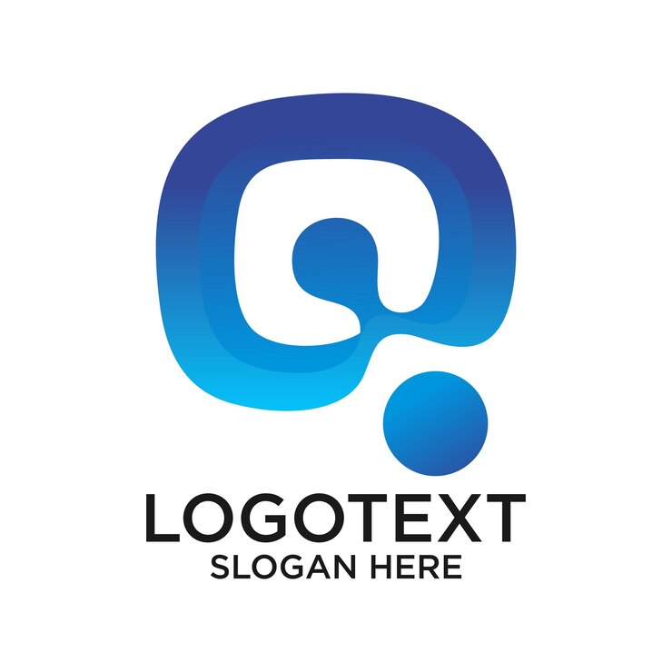 Vector a logo design featuring the letter q with a water droplet shape attached to it
