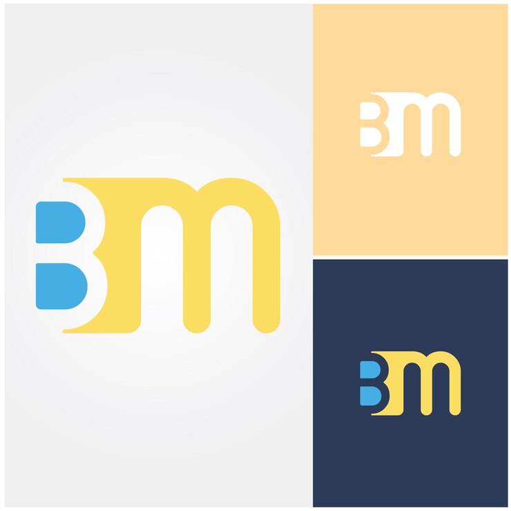 Vector a logo for bm and bm.