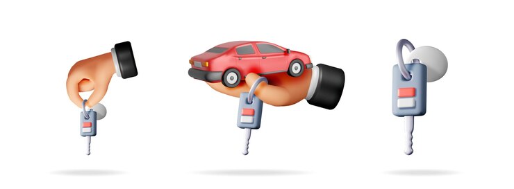 Vector a man hand holding car key