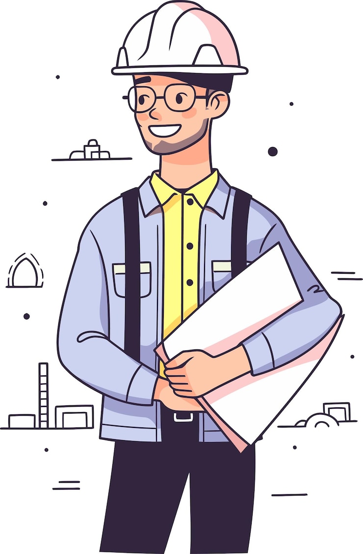 Vector a man holding a piece of paper with a pencil in his hand