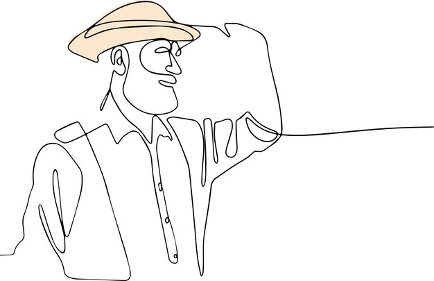 a man in a cowboy hat is looking up at the sky.