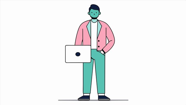 a man in a pink jacket stands with a box that says quot dont get a box quot
