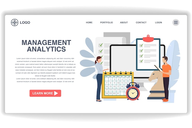 a man is analyzing documents website page management analytics modern flat design concept of web page design for website and mobile website