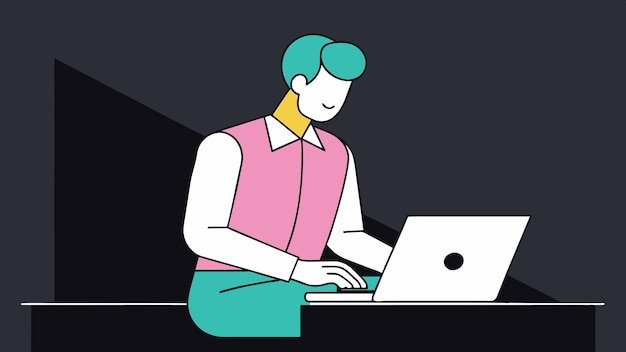 a man working on a laptop with a woman working on a computer