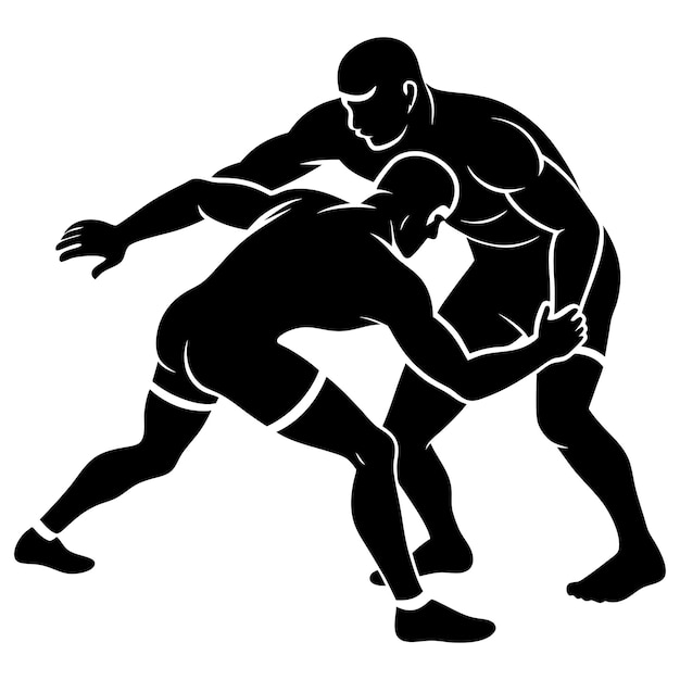 a minimalist boxing match featuring two men fighting