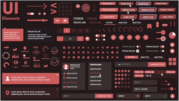 a modern ui kit featuring a collection of buttons icons navigation menus and responsive design