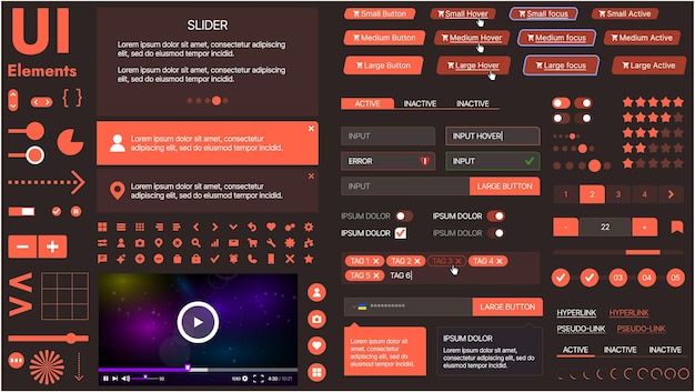 a modern ui kit featuring a collection of buttons icons navigation menus and responsive design