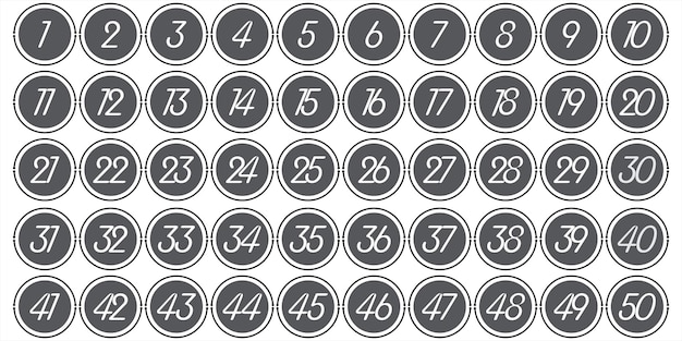 a number of buttons with numbers and numbers on them