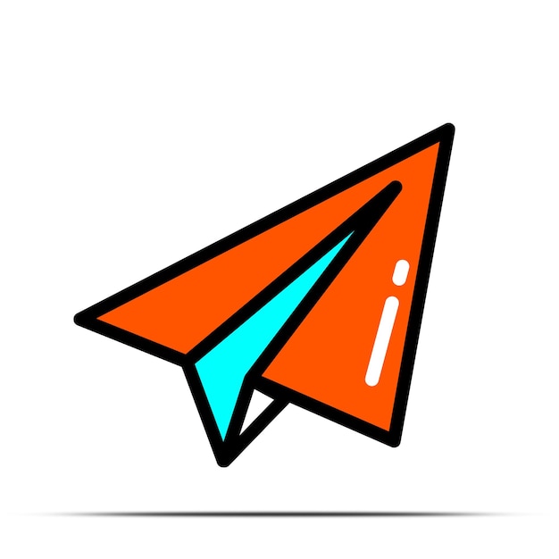 a paper airplane with a blue line on it