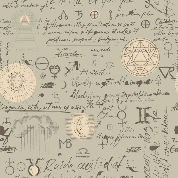 a pattern with an esoteric manuscript