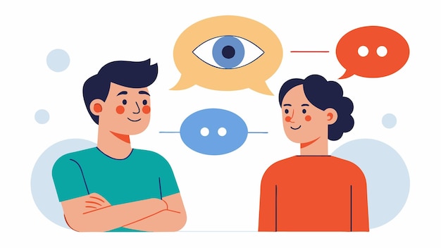 a person practicing active listening by maintaining eye contact and using reflective statements to