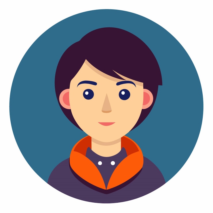 Vector a person with a blue shirt that says  the name of the person