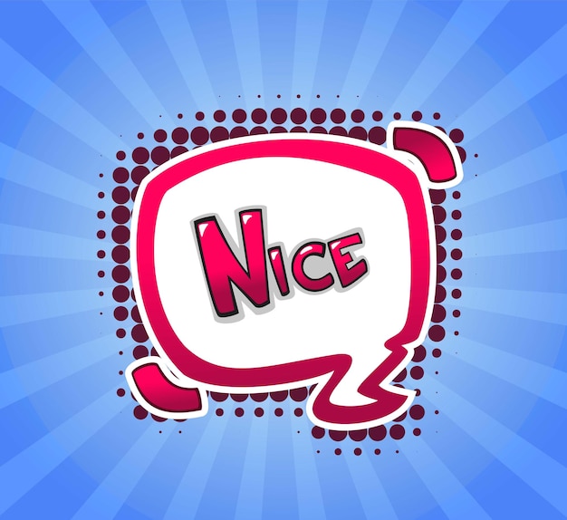 a picture of a sign that says nice text on it