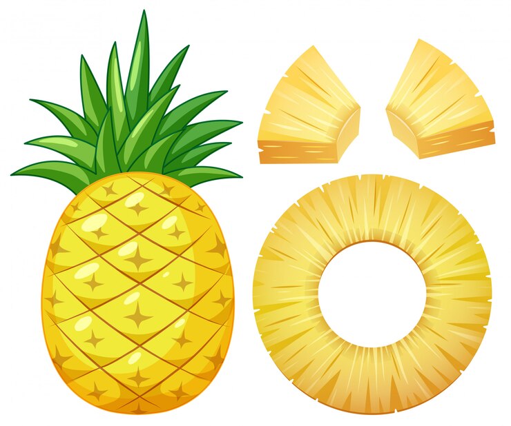 Vector a pineapple on white background