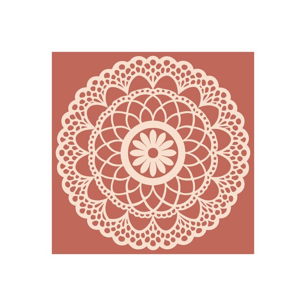 a pink and white design with a flower design on the bottom