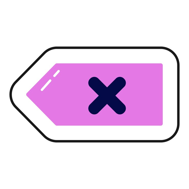 Vector a pink and white sign that says x in the middle