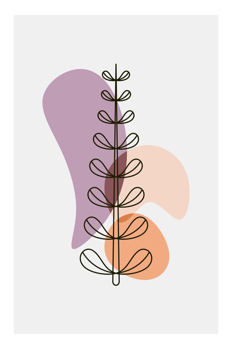 Vector a poster for a tree that says " tree " in orange and purple.