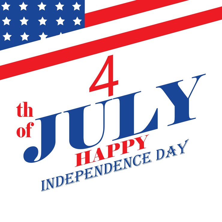 A poster for the 4th of july with an american flag and the words happy independence day.