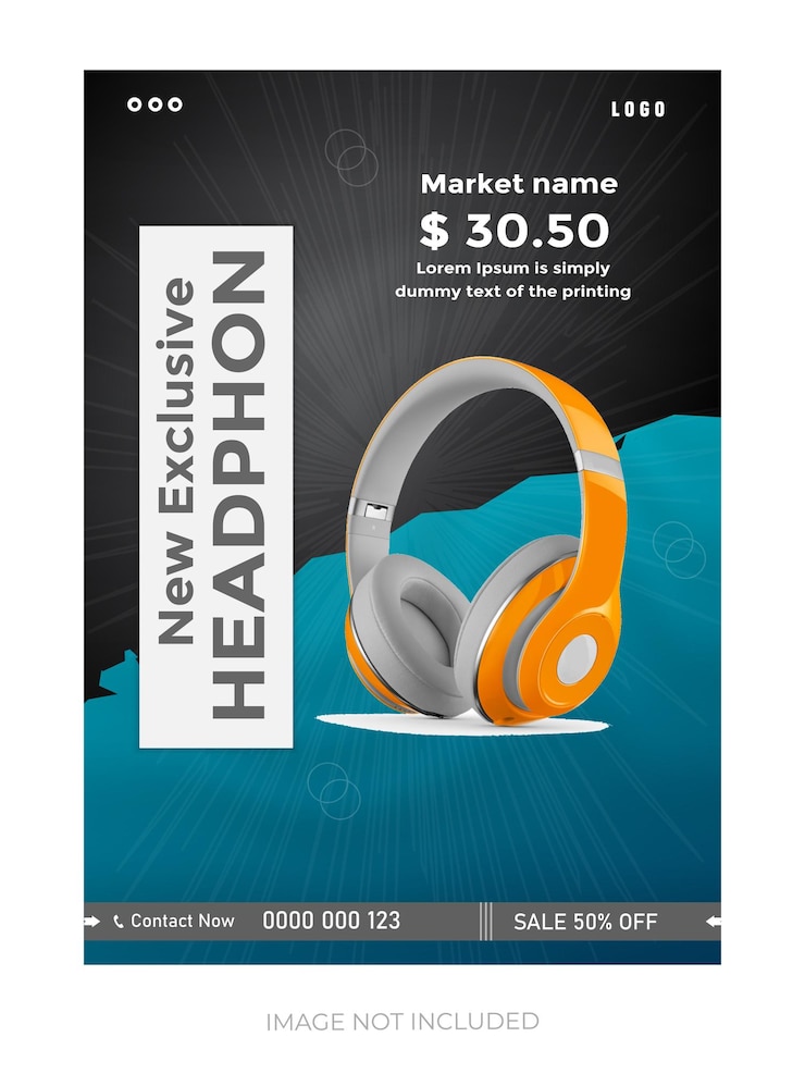 Vector a poster for the headphones for sale