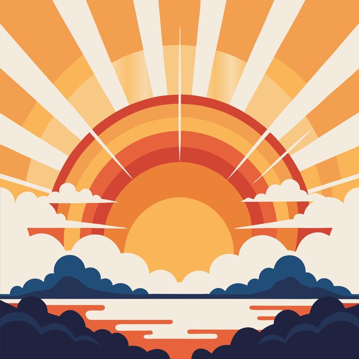 Vector a poster for the sun and the sun