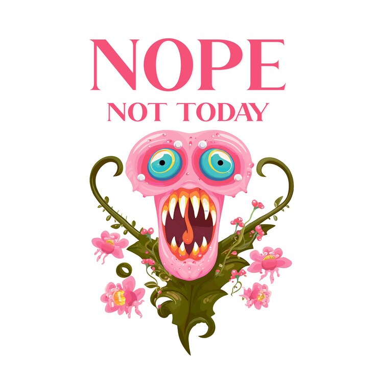 Vector a poster that says  not today today today  is written on it