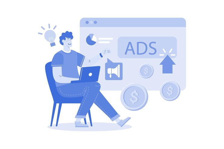 Vector a ppc expert manages online advertising campaigns