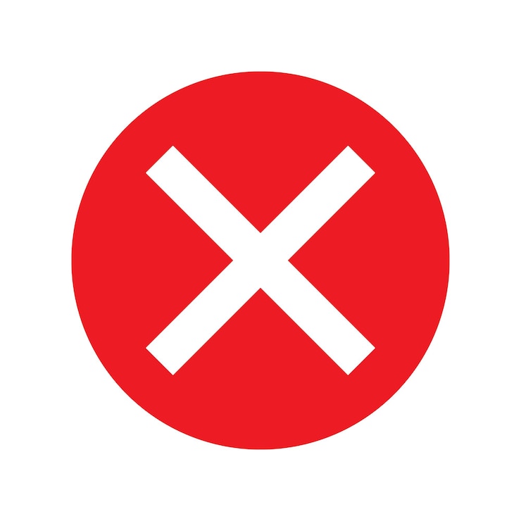 Vector a red circle with a cross in the middle