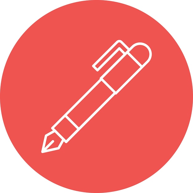 a red circle with a pen in it that says pen