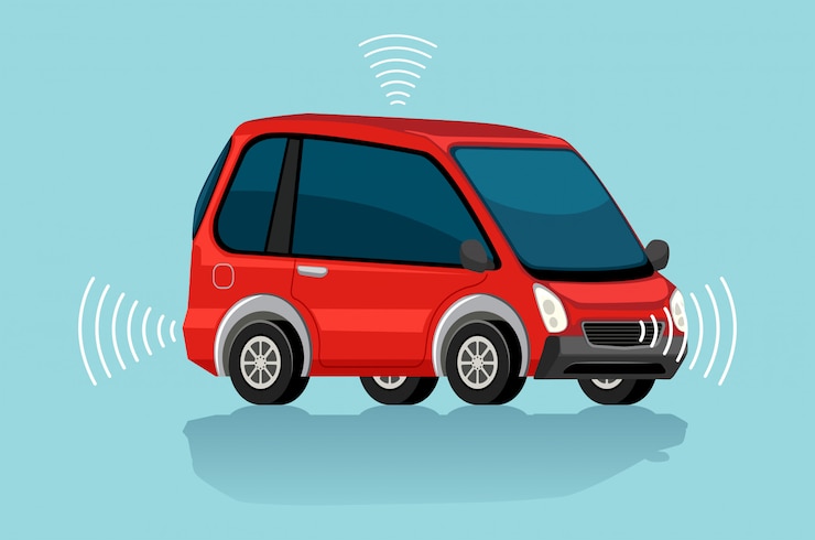 Vector a red electric car