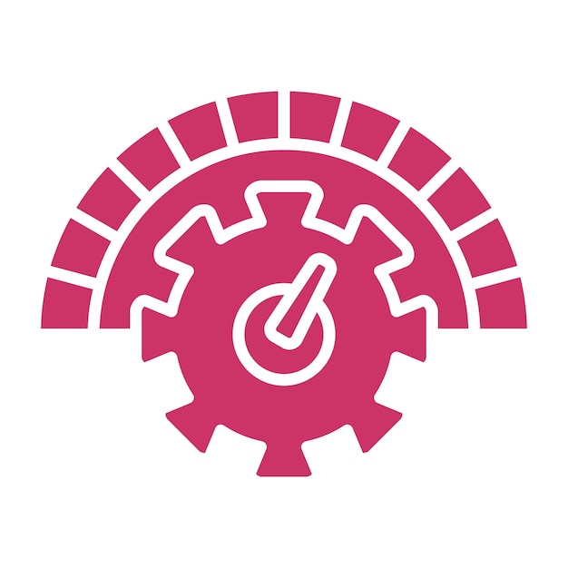 a red logo with a clock and a symbol that says power