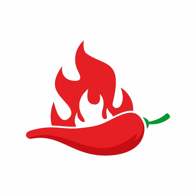 a red pepper with a flame on it