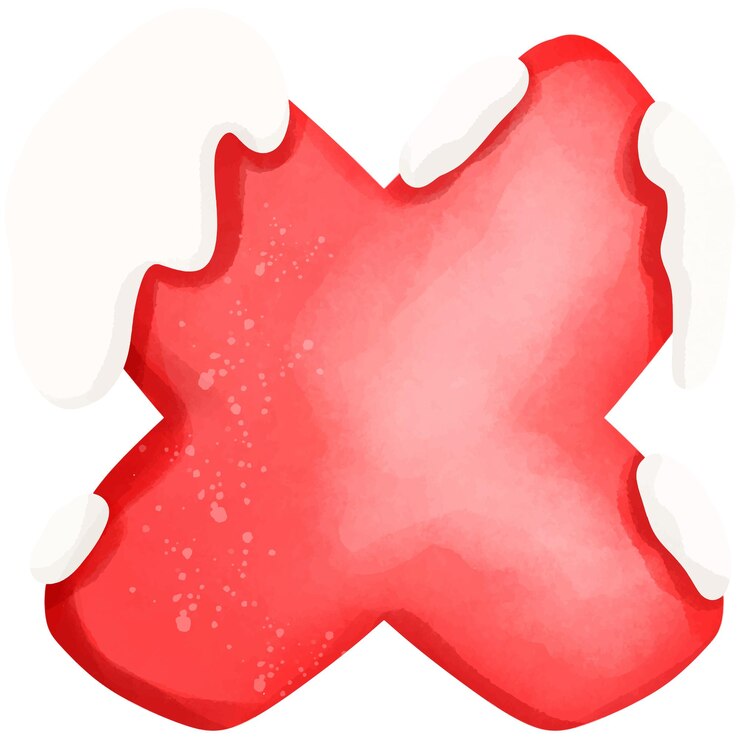 Vector a red x with a white background that says x