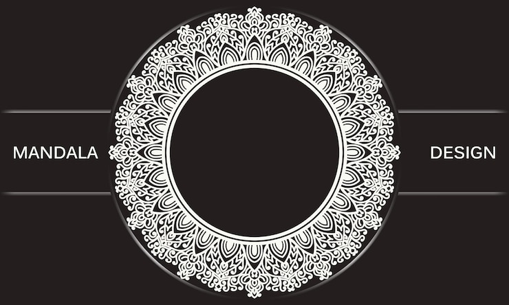 Vector a round frame with a white circle on a black background