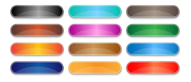 a row of colorful buttons with different colors on them