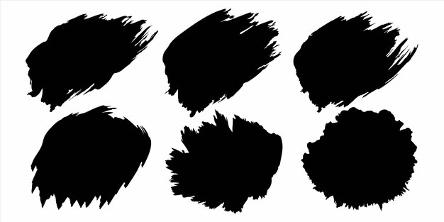 a series of black inks with a white background