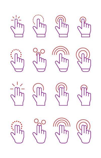 a series of different images of a hand with a finger pointing up