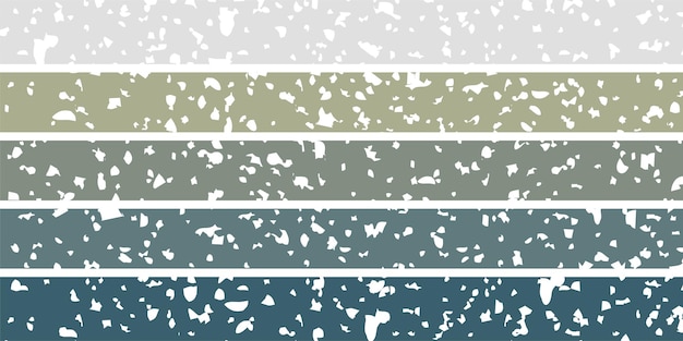 a series of four different colored lines with white spots on them