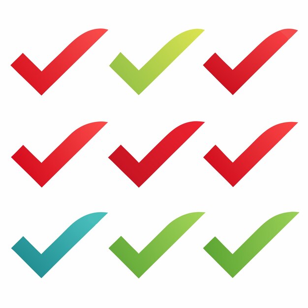 a set of business icons with a green and blue checkered arrow