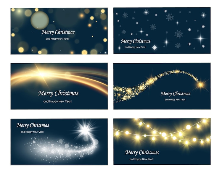A set of Christmas brochures flyers cards New Year backgroundsposters