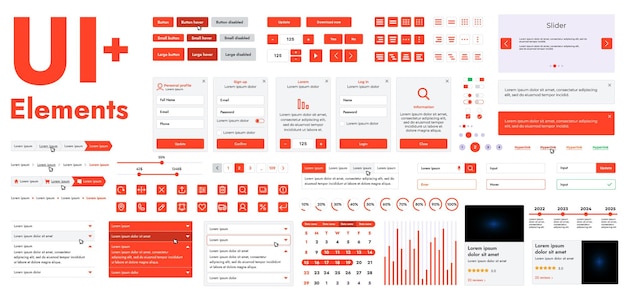 A set of modern web interface elements