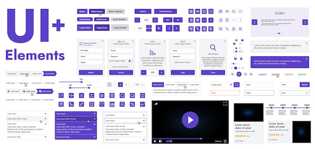 A set of modern web interface elements