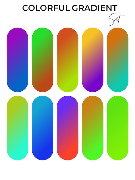 a set of multicolored nails with a row of different colors