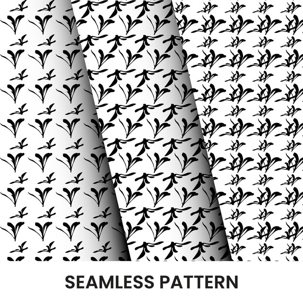 A set of seamless patterns with the shape of tree