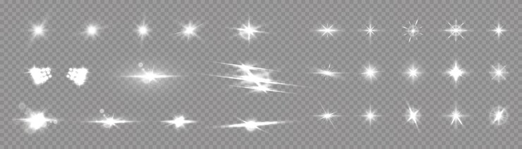 Vector a set of stars on a transparent background.
