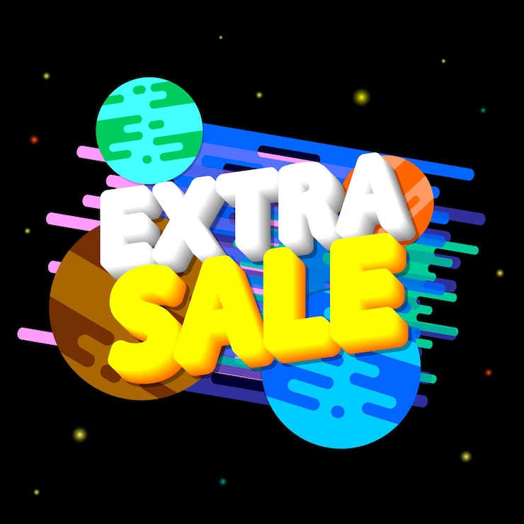 Vector a sign that says extra sale is on a black background