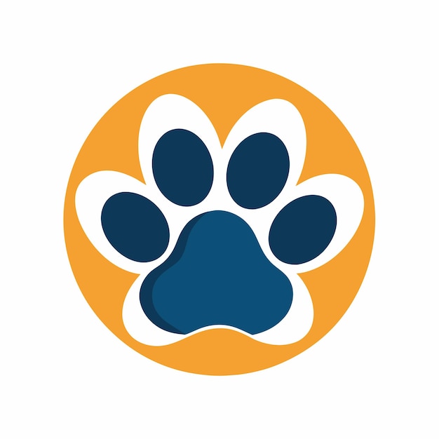 a simple paw of a dog is displayed within a circular design a clean modern logo featuring a simple paw print design